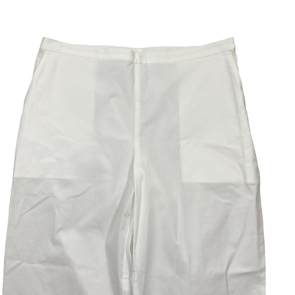 Eileen Fisher 8 White Side Zip Pockets Capri Cotton Elastic (very sligth stain ) - Picture 5 of 6